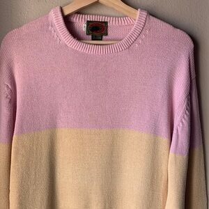 BOSTON TRADERS Cotton Pastel Striped Long Sleeve Sweater